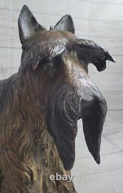 Art Déco Spéciale Patine Anglais Terrier Backyard Maison Jardin Bronze Sculpture