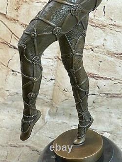 Art Déco / Style Nouveau Bronze Marbre Sculpture Signée D H Chiparus Figurine