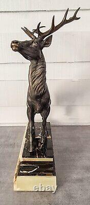 Art déco sculpture cerf style Louis Albert Carvin Carvin style deer sculpture
