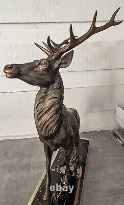 Art déco sculpture cerf style Louis Albert Carvin Carvin style deer sculpture