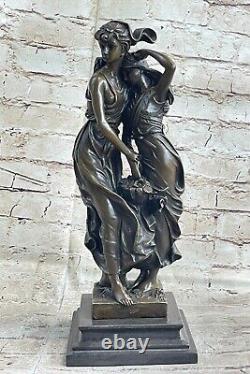 Auguste Moreau Mère `S Jour Cadeau Bronze Sculpture Art Déco Marbre Base