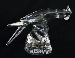 BACCARAT & Georges CHEVALIER Sculpture Perruche Cristal Art Déco ca 1930