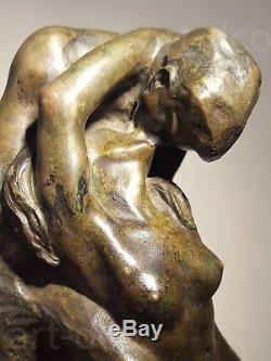BRONZE SCULPTURE THE KISS / LE BAISER 1930 Emmanuel CAVACOS (1885-1976)