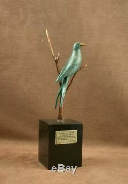 Belle Sculpture Bronze Animalier Art Deco Oiseau Hirondelle Par Irenee Rochard