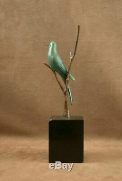 Belle Sculpture Bronze Animalier Art Deco Oiseau Hirondelle Par Irenee Rochard