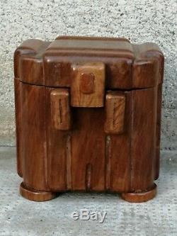 Boîte design art déco Base monoxyle modernist box sculpture carved wood