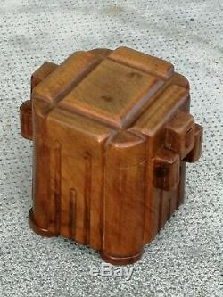 Boîte design art déco Base monoxyle modernist box sculpture carved wood