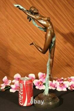 Bronze Art Déco Statue Figurine Ornement Fille Par Aldo Vitaleh Sculpture