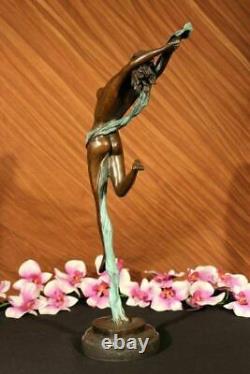 Bronze Art Déco Statue Figurine Ornement Fille Par Aldo Vitaleh Sculpture