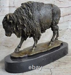 Bronze Bison Buffalo Américain Western Du Sud Ouest Sculpture Art Déco Décor