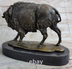 Bronze Bison Buffalo Américain Western Du Sud Ouest Sculpture Art Déco Décor