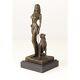 Bronze Classique Art Deco Statue Sculpture Marbre Cleopatre Panthère Dsxt-119