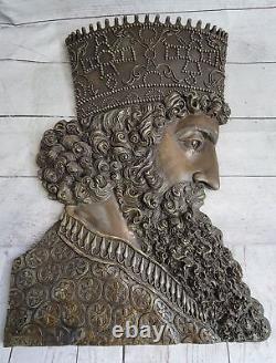 Bronze Cyrus le Grand Perse King Sculpture Marbre Base Statue Art Déco Cadeau