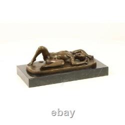 Bronze Marbre Moderne Art Deco Statue Sculpture Nu Erotique Homme Pose FA-32