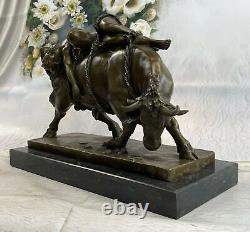 Bronze Marbre Sculpture Statue Lygia / Europa Bull Art Déco Érotique Figurine