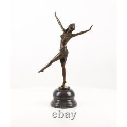 Bronze Moderne Marbre Art Deco Statue Sculpture Femme Danseuse Palmyre DC-3