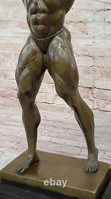 Bronze Original Art Déco Grand Muscle Homme Figurine Deco Sculpture Statue Large