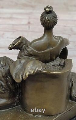 Bronze Romain Fortuna Signe De Chance Argent Sculpture Statue Art Déco Soldé