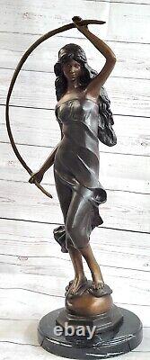 Bronze Sculpture Affaire Signée A. Moreau Art Déco Ruban Danseuse Statue Affaire