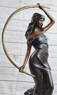 Bronze Sculpture Affaire Signée A. Moreau Art Déco Ruban Danseuse Statue Affaire