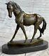 Bronze Sculpture Art Déco Classique Élevage Cheval Ouvre Fonte Figurine Figure