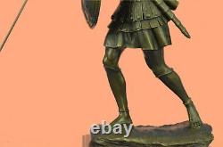 Bronze Sculpture Art Déco Grand Odysseus Romain Guerrier Statue Figurine