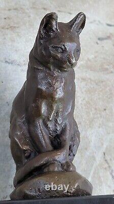Bronze Sculpture Par Milo Chat Félin Animal de Compagnie Animal Art Déco Statue