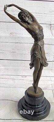 Bronze Sculpture / Statue-Art Deco Femme Flapper Dancer-Listed Artist-Nice