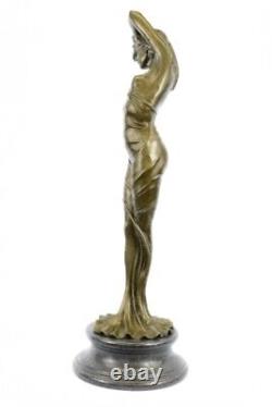 Bronze Sculpture Style Art Nouveau Deco Femme Statue 33 Grand Marbre Figurine