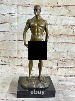 Bronze Statue Mâle Chair Gay Intérêt Bodybuilder Musculaire Art Déco Figurine