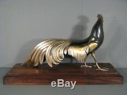 Bronze Style Art Déco Coq De Bruyère Sculpture Animalière Ancienne