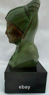 Bronze de G. GARREAU, Sculpture d'un buste féminin Style ART DECO -1930