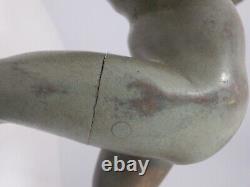 Bronze femme nu signé R Varnier époque art déco 1930 socle marbre et onyx