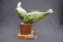 Bronze rare poissons années 30 sculpture Sandoz