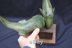 Bronze rare poissons années 30 sculpture Sandoz