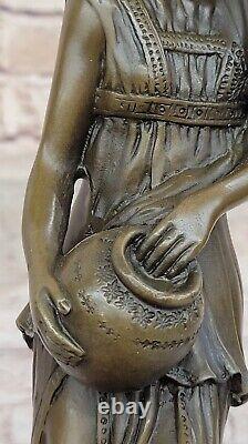 Buste De Lugubre Maiden Bronze Marbre Sculpture Art Déco Fonte Figurine