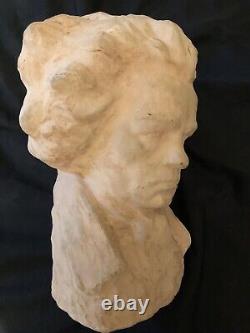 Buste Terre Cuite ludwig van Beethoven par JC GUERO début XX siècle art déco