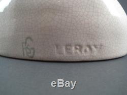Buste de Femme au Chapeau faïence fine céramique craquelée ART DECO signé LEROY