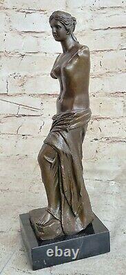 Chair Femelle Vénus de Milo Bronze Sculpture Statue Figurine Art Déco en Marbre