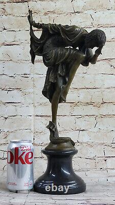 D. H. Bronze Statue, Art Déco Danseuse Sculpture Fonte Figurine