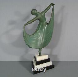 Danseuse Femme Sculpture Art Déco Régule Signé Gilbert Statue Louise Brooks