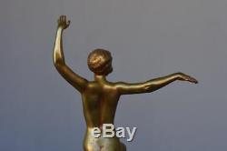 Danseuse en bronze Art déco patine verte 1930