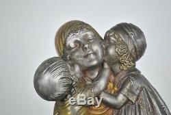 Dh Chiparus, Famille, Sculpture Polychrome Signée, Art Déco, XXème Siècle