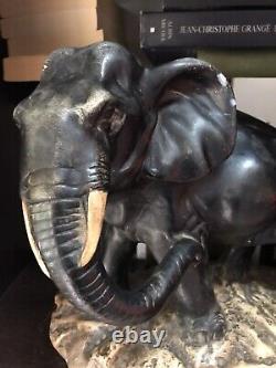Éléphant Art Déco, Plâtre Le Roi de la jungle, Éléphant, Antique, Statue
