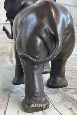 Éléphant Bronze Sculpture Animal Statue Figurine Art Déco Fonte Décor