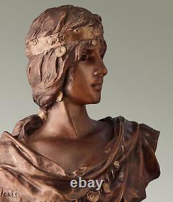 Emmanuel VILLANIS BRONZE Art nouveau Art Déco 38 CM