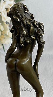 Érotique Nu Décor Nue Fille Original Signé Bronze Main Art Déco Sculpture