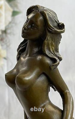 Érotique Nu Décor Nue Fille Original Signé Bronze Main Art Déco Sculpture