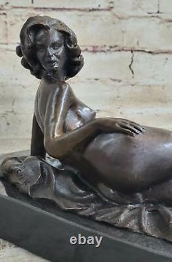 Érotique Nu Femme Bronze Statue Femelle Sculpture Art Déco Figurine Décor