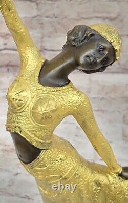 Exquis Fonte Bronze Art Déco Nouveau Danseuse Statue Signée Chiparus